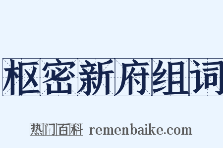 枢密新府组词是什么意思的图片